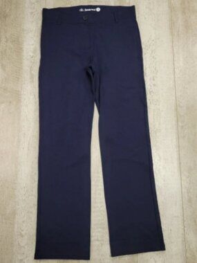 BetaBrand Straight Leg Classic Dress Pant Yoga Pants Blue Petite Medium